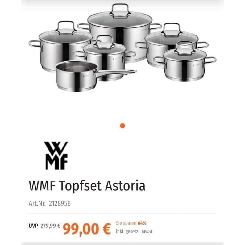 Bộ Nồi  WMF Astoria Topfset 6 (Hàng Đức)