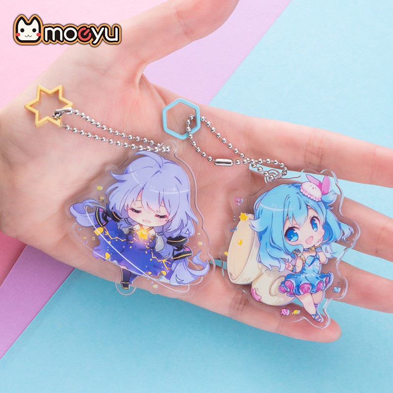 Phụ kiện mặt hoạt hình anime chất liệu acrylic