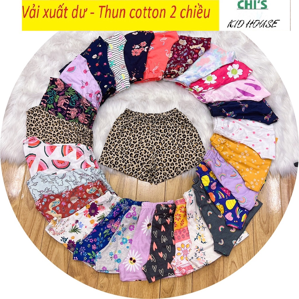 [VẢI XUẤT DƯ ĐẸP] SET 10 QUẦN ĐÙI THUN COTTON NHIỀU HOẠ TIẾT CHO BÉ GÁI (CHUYÊN SỈ)