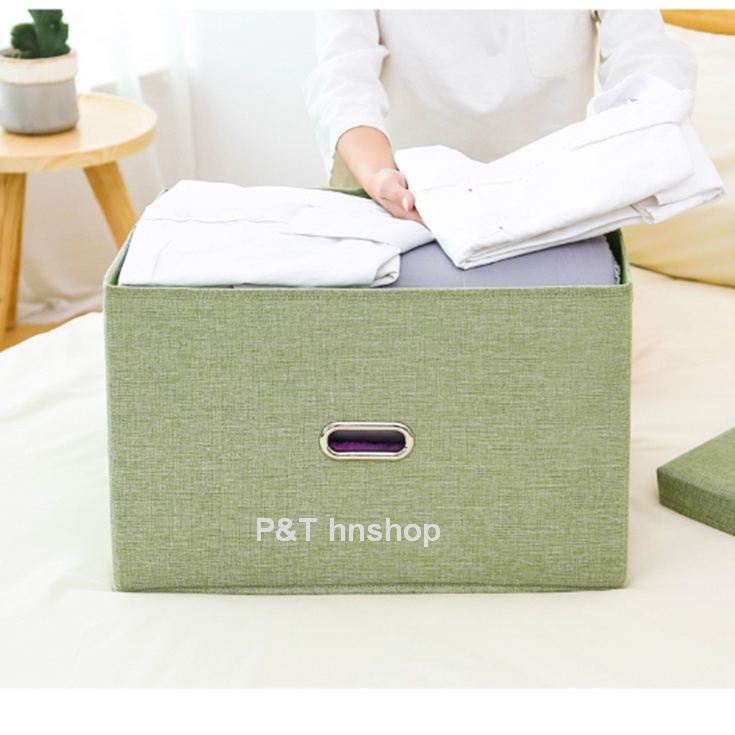 Hộp Vải Đựng Quần Áo Có Thể Giặt Được – Quai Bằng Inox