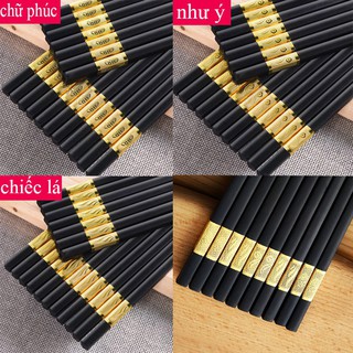 Bộ 10 Đôi Đũa khảm Vàng Phong Cách Nhật Bản