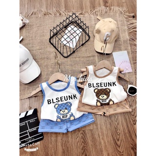 Bộ ba lỗ gấu blseunk bé trai
