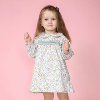 Freeship 99k toàn quốc_,[SMOCK DRESS] Váy Smock tiểu thư hoạ tiết hoa nhí cho bé gái
