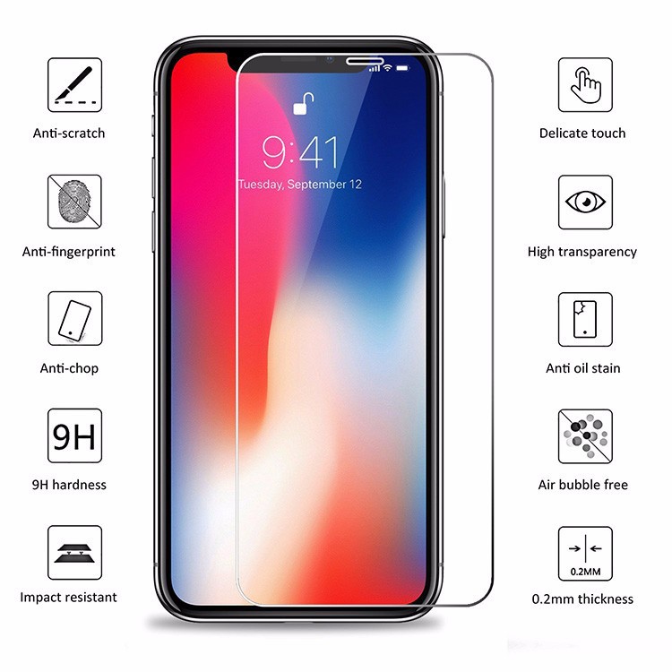 Kính cường lực cho iphone 6 6s 7 7plus 8 8plus X Xs 11 pro Xs Max Xr