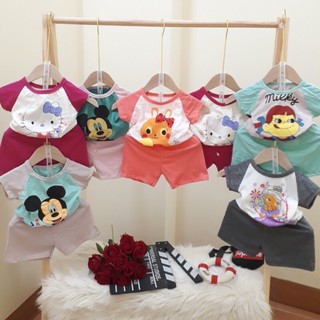 Set 5 bộ coton cộc tay cho bé 7-20kg hoạ tiết ngộ nghĩnh