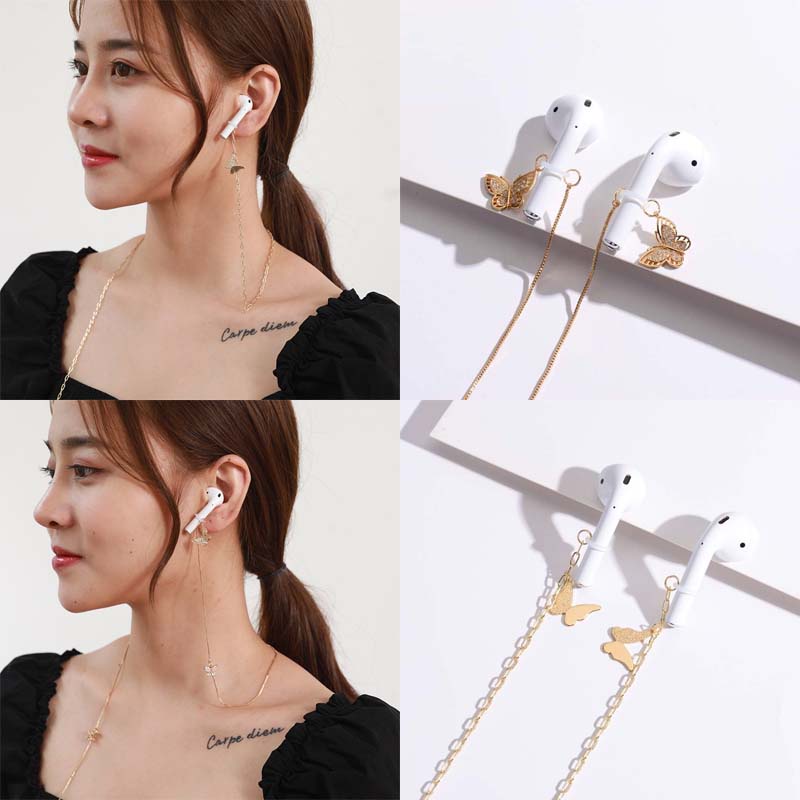 Dây Đeo Tai nghe không dây Chống Thất Lạc Hình Bướm Đính Đá Thời Trang Cho Nữ