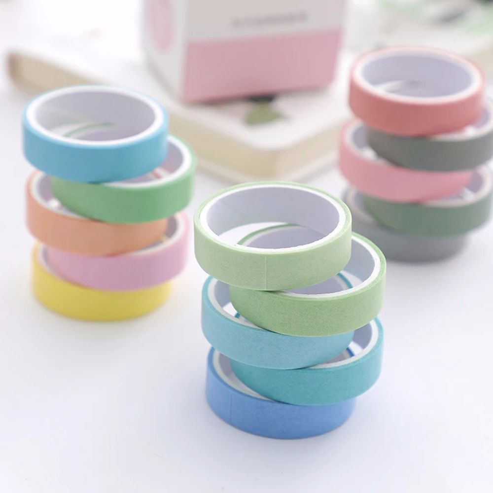 Hộp 5 cuộn băng keo trang trí sổ tay/sổ lưu niệm/đồ dùng học tập tiện dụng