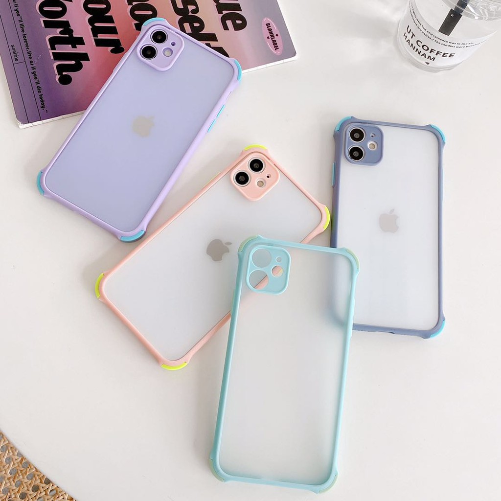 Ốp Nhám Chống Sốc Chống Bám Vân Tay Có Viền Bảo Vệ  Camera Iphone 6/6plus/ 7/ 8/ 7plus/ 8plus/ X/ Xs max/ 11/ 11pro max