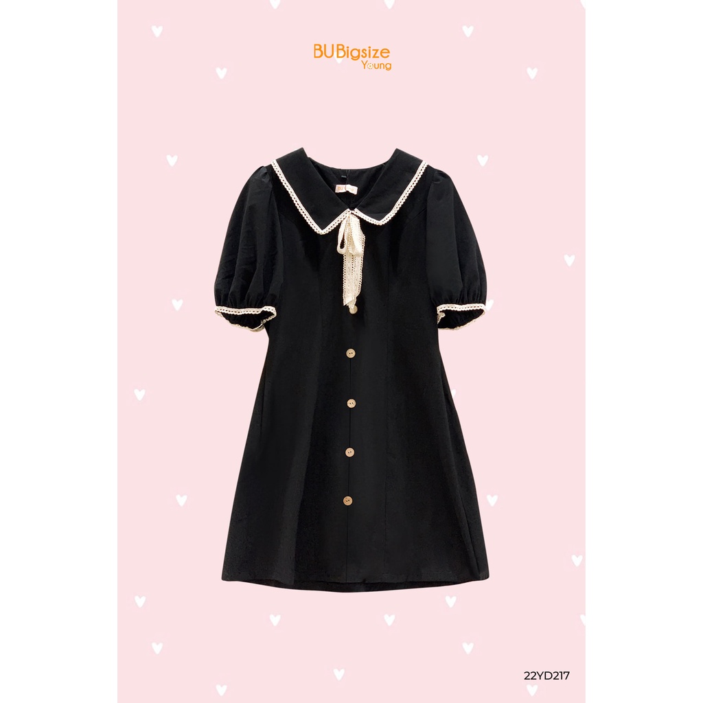 Đầm cúc dừa phối ren thô BIGSIZE (55kg đến 95kg) - 22YD217 - [BU Bigsize Young]