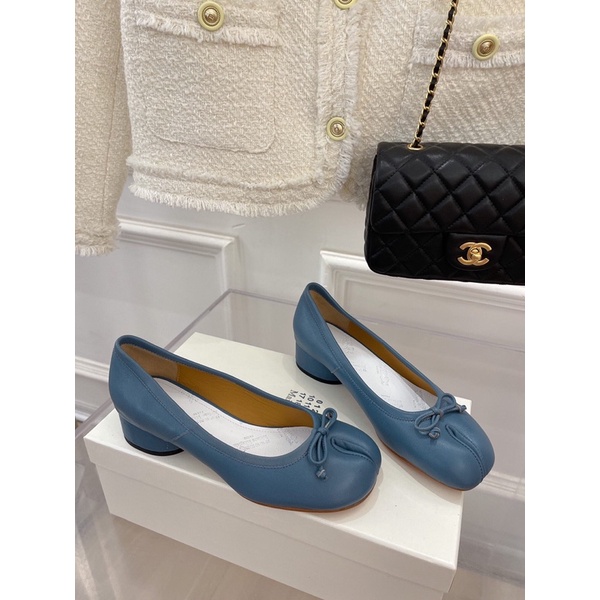 Giày búp bê xẻ mũi mẫu mới độc đáo có gót thương hương hiệu Maison Margiela MM6 cao cấp nhiều màu