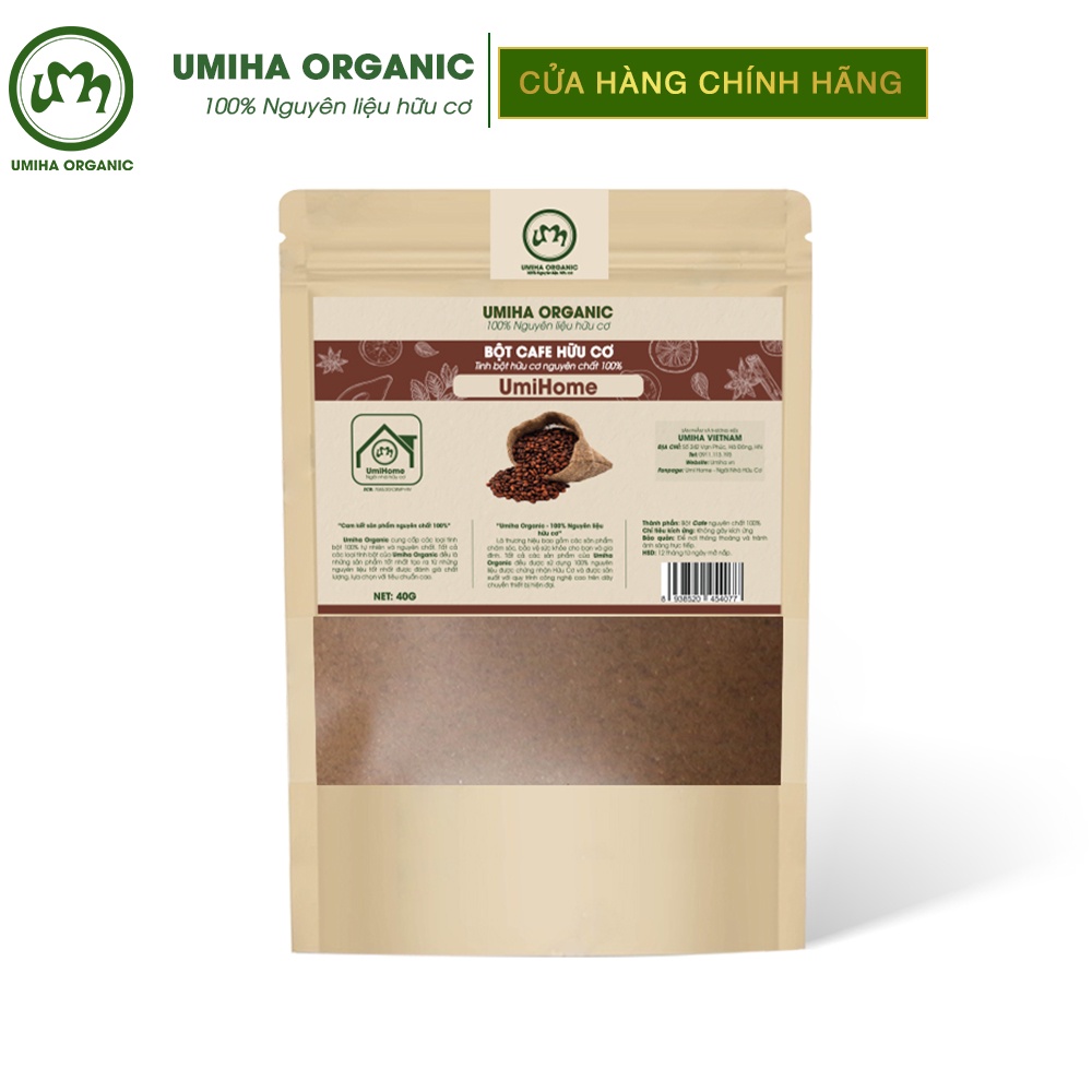 Bột Cà Phê dưỡng trắng da hữu cơ UMIHA nguyên chất 40G | Coffee Powder 100% Organic