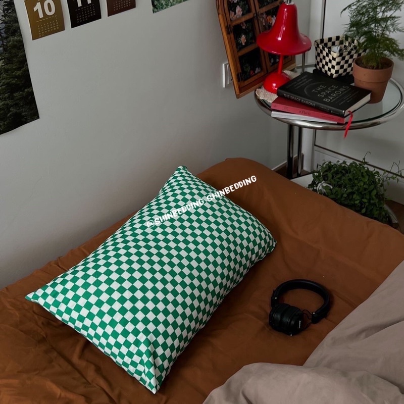 Vỏ Gối Nằm Decor Phong Cách HQ ( Hàng thun kẻ ô và đũi hoa nhí-shinbedding)