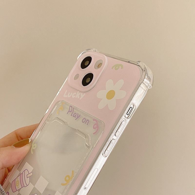 Ốp Điện Thoại Mềm Có Ngăn Đựng Thẻ Cho Iphone12 Mini xr / xs / 14promax / 13 678plus / 11promax