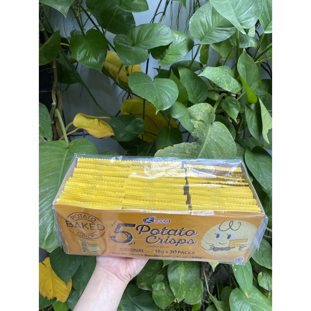Bánh Khoai Tây 5 Potato Crisps Vị Truyền Thống (Hộp 30 gói x 18g-vàng)