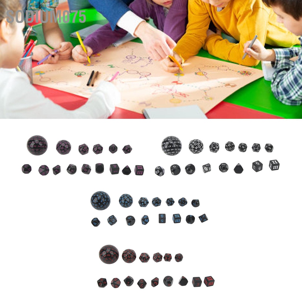 Có thể bán buôn Bộ xúc xắc đa diện 15 cái Acrylic D3 đến D100 Viên uống chơi game trên bàn để nhập vai Trò Đồ dùng cho bữa tiệc Sodium075 Hàng giao ngay