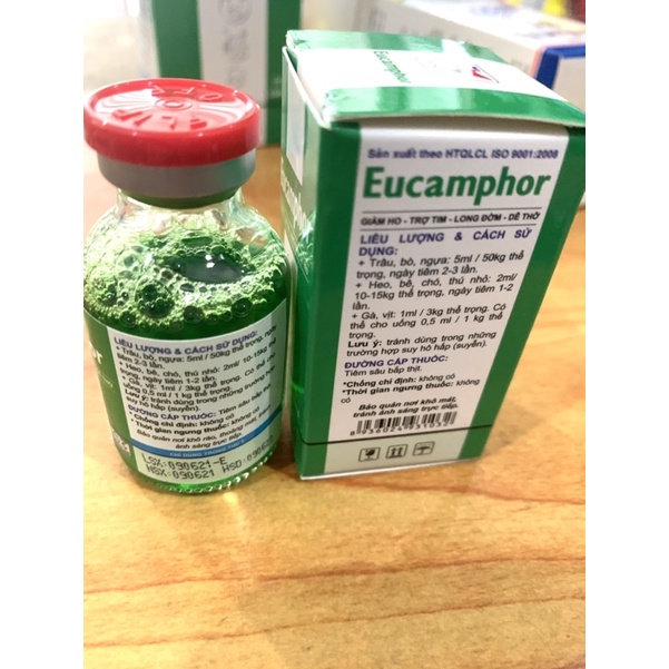 Eucomphor 20 ml dể thở, long đờm, trợ tim.