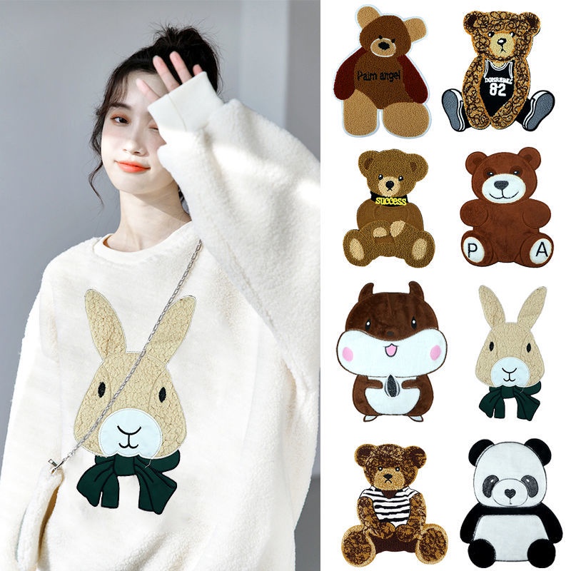 Miếng Dán Quần Áo Thêu Họa Tiết Mèo Hoạt Hình Trang Trí Có Thể May Vá