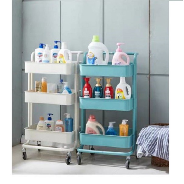CHÍNH HÃNG 7KG-Kệ Để Đồ 3 Tầng IKEA Đựng Bỉm Sữa-Đựng Đồ Đa Năng-Có Bánh Xe