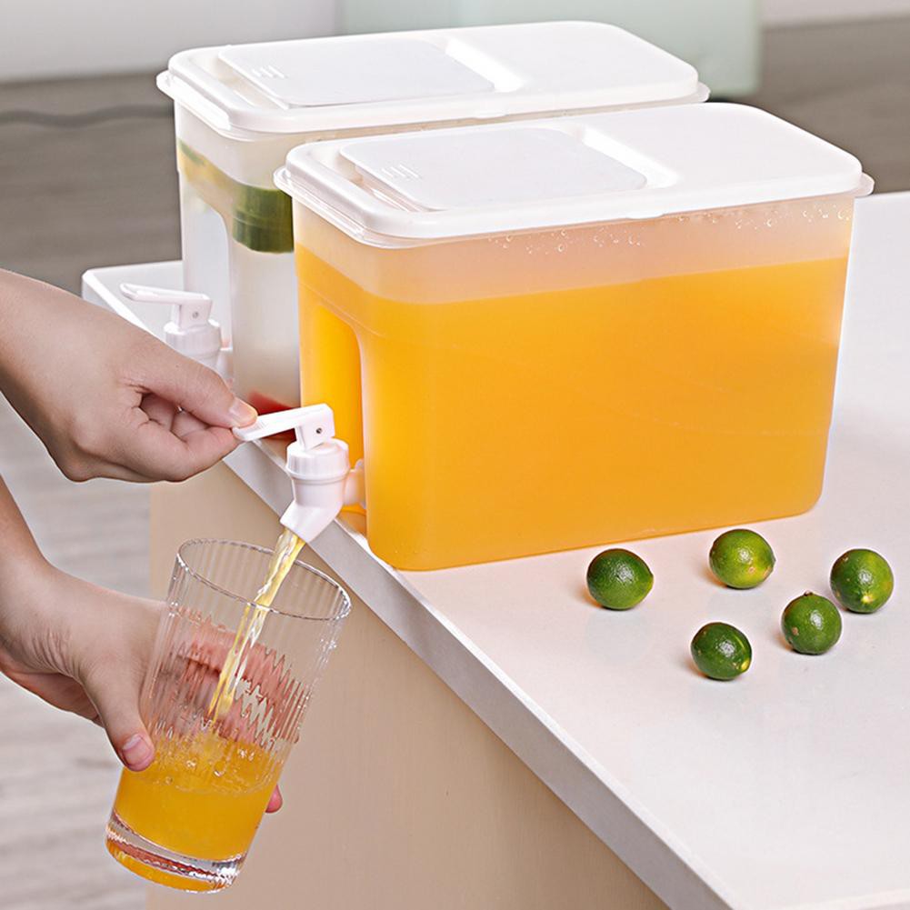 Ấm đun nước lạnh 4L với vòi nước Bộ phân phối nước trái cây Ấm trà mùa hè Tủ lạnh nhà bếp Nước chanh xô