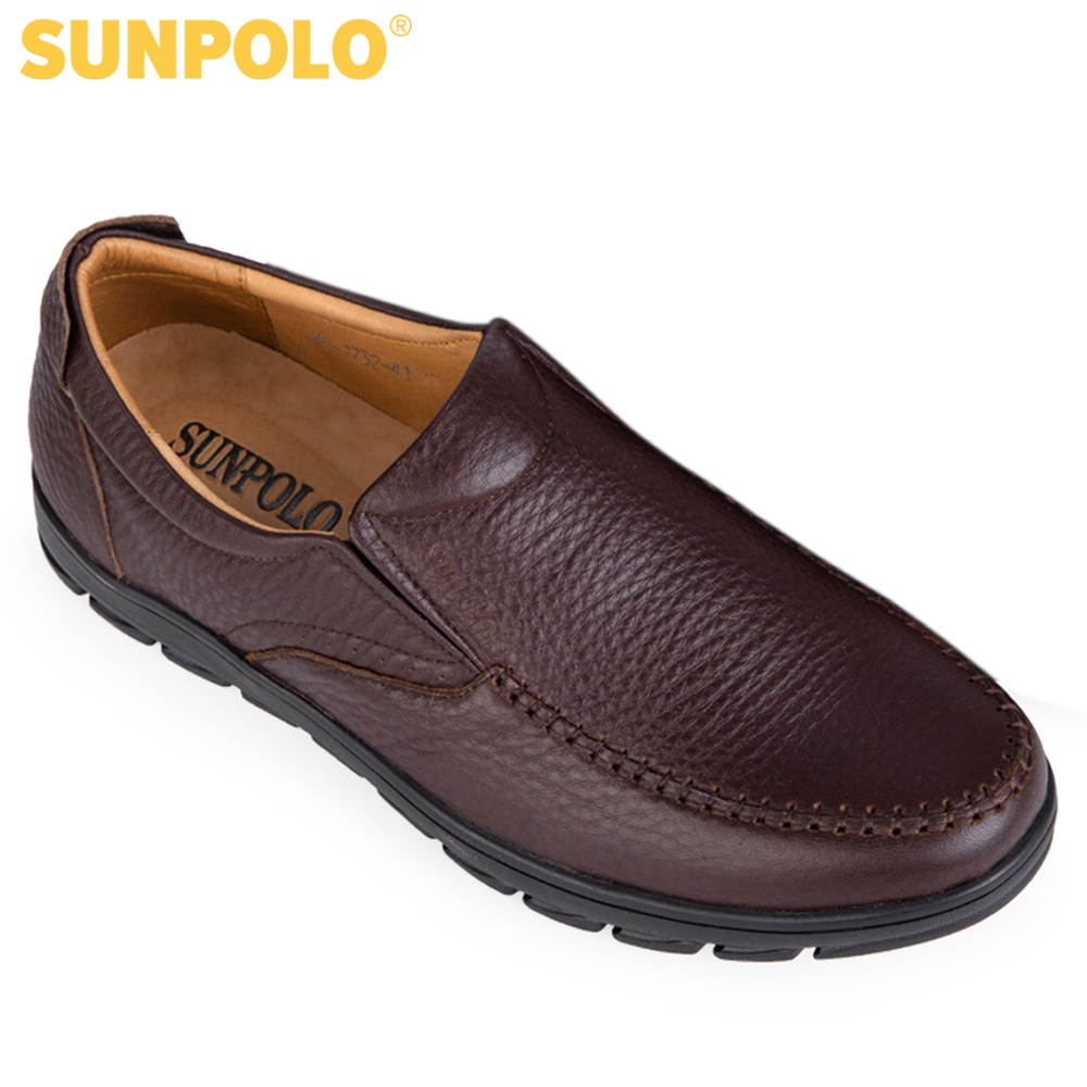 Giày lười nam Da bò cao cấp SUNPOLO đi làm công sở, đi chơi Màu Đen/Nâu - MU1732