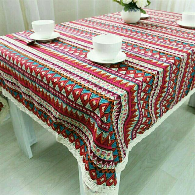 Combo 10 khăn trải bàn thổ cẩm đò không ren