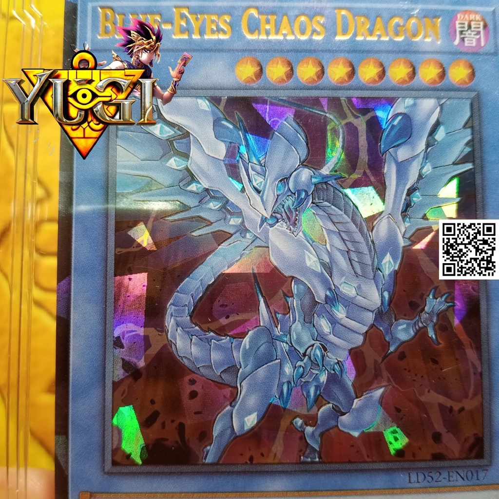 Bài yugioh lá Blue Eyes Chaos Dragon Thanh Nhãn Hỗn Long hiệu ứng phản quang Holofoil Rare 1458 D5 1-3