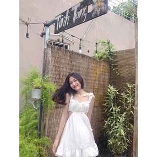 Midi Dress ( Đầm trắng cut eo)