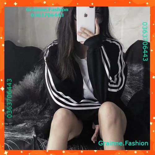 ÁO KHOÁC HOA CÚC PEACEMINUSONE SỌC VIỀN 2 KIỂU - BOMBER JACKET THÊU HOA SỌC RAGLAN TRẮNG ĐEN HOT 💎 👗👑- GNFShop