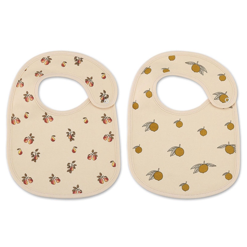 Set 2 Yếm Ăn Cotton Chống Thấm Nước In Họa Tiết Hoạt Hình Dễ Thương Cho Bé