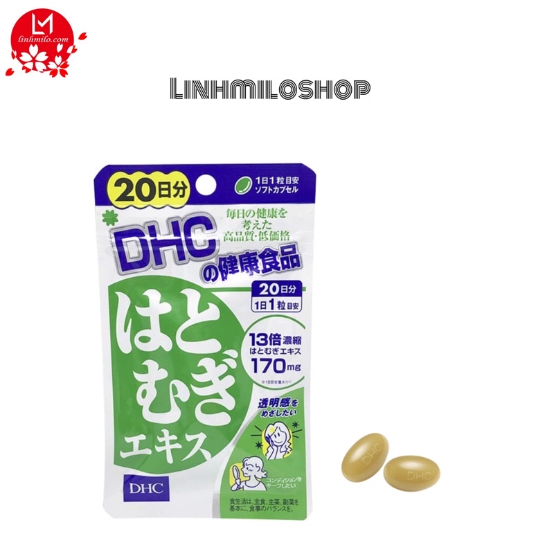 Viên Uống làm trắng da coix DHC Nhật gói 20 viên giúp dưỡng trắng sâu,giảm thâm mờ nám.