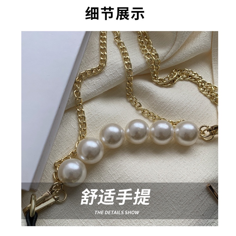 Túi Xách JASMIN NOIR Da PU Đính Ngọc Trai Và Dây Xích Thời Trang Cho Nữ