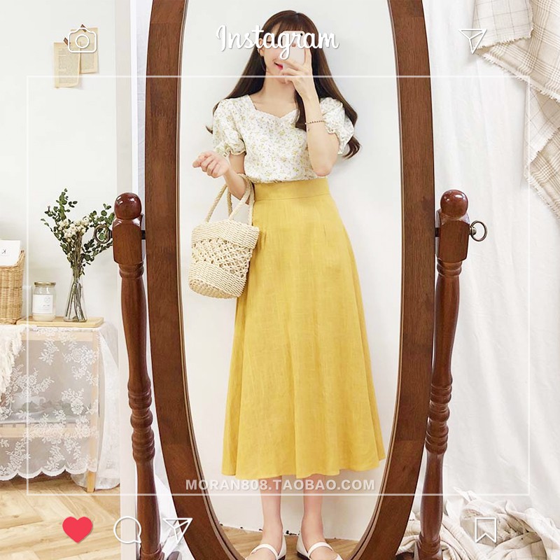 ORDER || Váy Xòe Dáng Dài Mềm Mại Nơ Sau MORAN | BigBuy360 - bigbuy360.vn