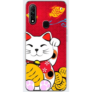 Ốp lưng Oppo A31, A52, A91, A92 in hình Mèo thần tài cá chép