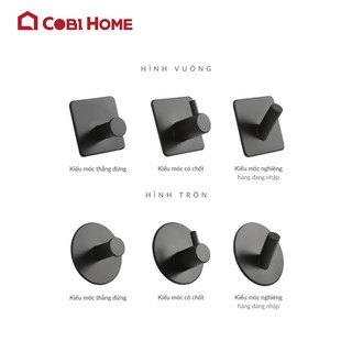 Móc treo đồ gắn tường bằng Thép Không Gỉ phong cách Bắc Âu, trang trí nhà cửa - Kèm miếng dán - FUNSHOP