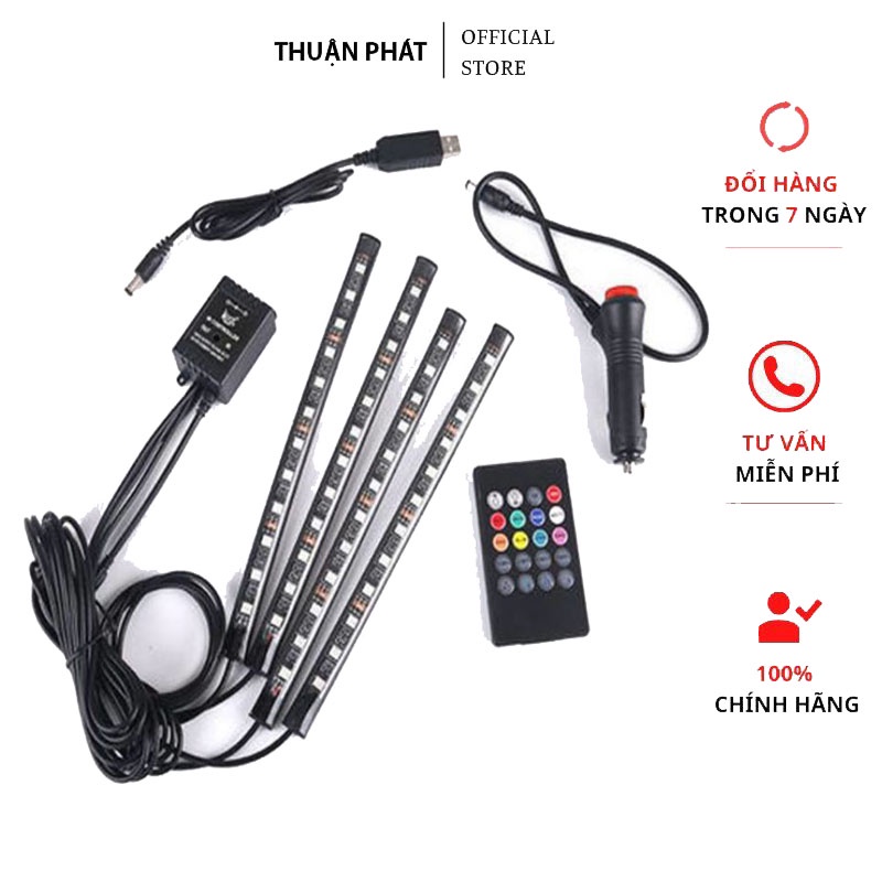 Bộ 12 Led gắn gầm ghế ô tô🚗FREESHIP🚗nháy theo điệu nhạc,có remote điều khiển từ xa