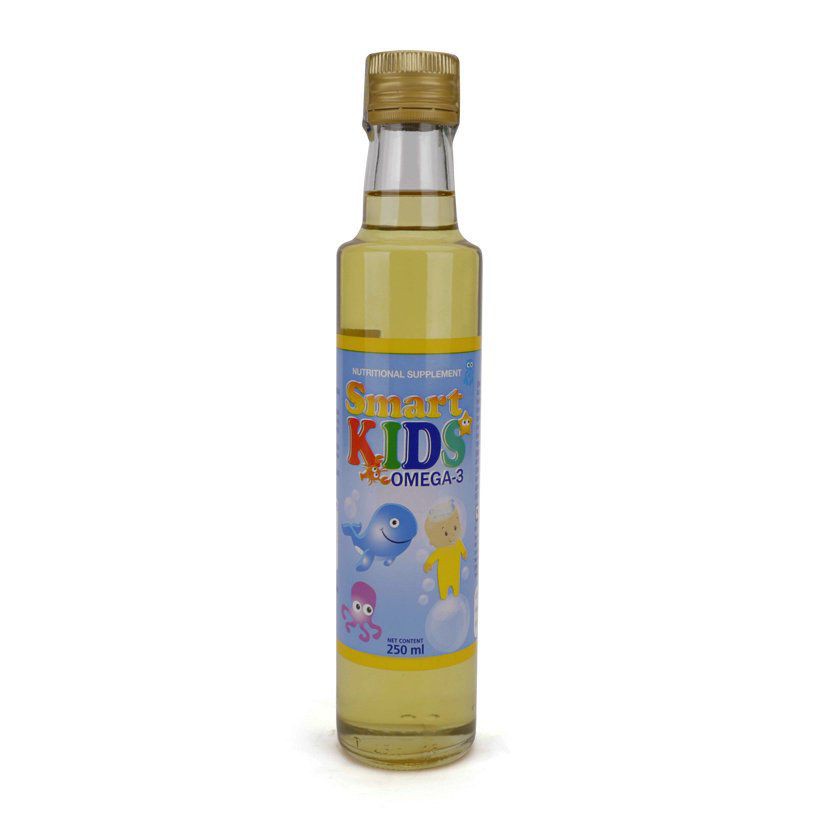 Dầu dinh dưỡng cá hồi Smart Kids Omega 3 cho trẻ ăn dặm từ 7 tháng đến 8 tuổi (chai thủy tinh 250ml)