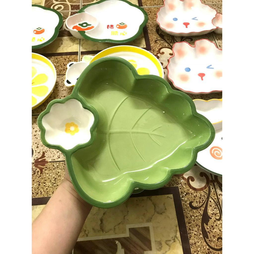 ĐĨA SỨ KUTE KÈM KHAY CHẤM