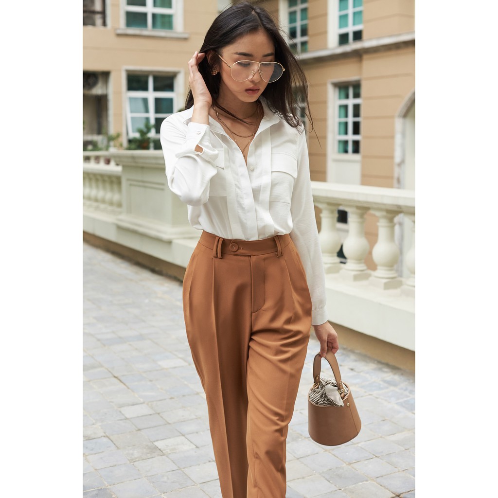 Quần baggy công sở nữ ÀTOUS QUINNE kiểu dáng trẻ trung hiện đại dễ phối đồ