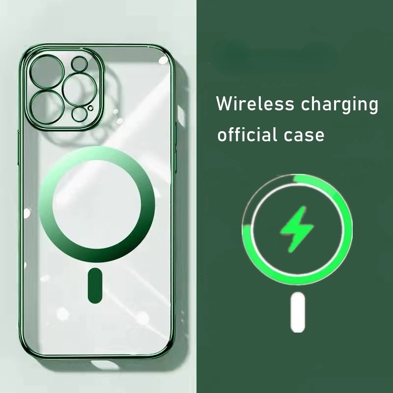 Ốp Điện Thoại TPU Mềm Trong Suốt Mạ Điện Từ Tính Có Vòng Đỡ Kim Loại Cho iphone 13 11 12 pro max X/Xs max XR