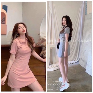 Đầm polo trơn nữ chất đẹp nhất ngành - Váy Polo cổ bẻ Ôm Body tay ngắn chất 100% cotton