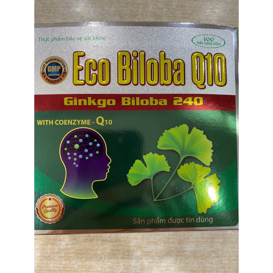 Bổ não HOẠT HUYẾT DƯỠNG NÃO Eco biloba Q10 - Ginkgo Biloba 240 - Cải thiện trí nhớ, tăng cường lưu thông máu lên não