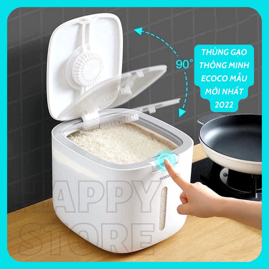 Thùng đựng gạo cao cấp chống ẩm mốc côn trùng - Hàng chính hãng ecoco : Loại 5kg và 10kg - thùng gạo thông minh giá tốt