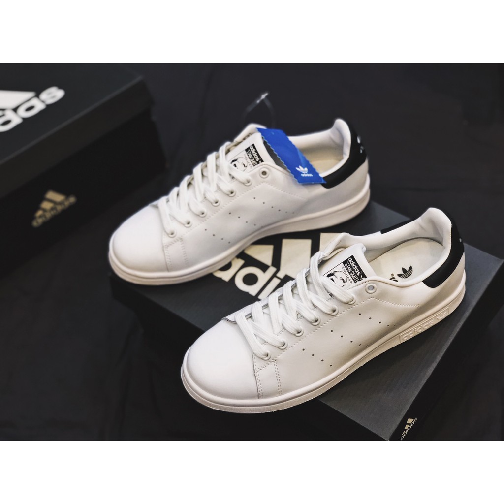 Giày nam nữ Stan Smith trắng gót đen nhẹ êm bền thời trang cao cấp