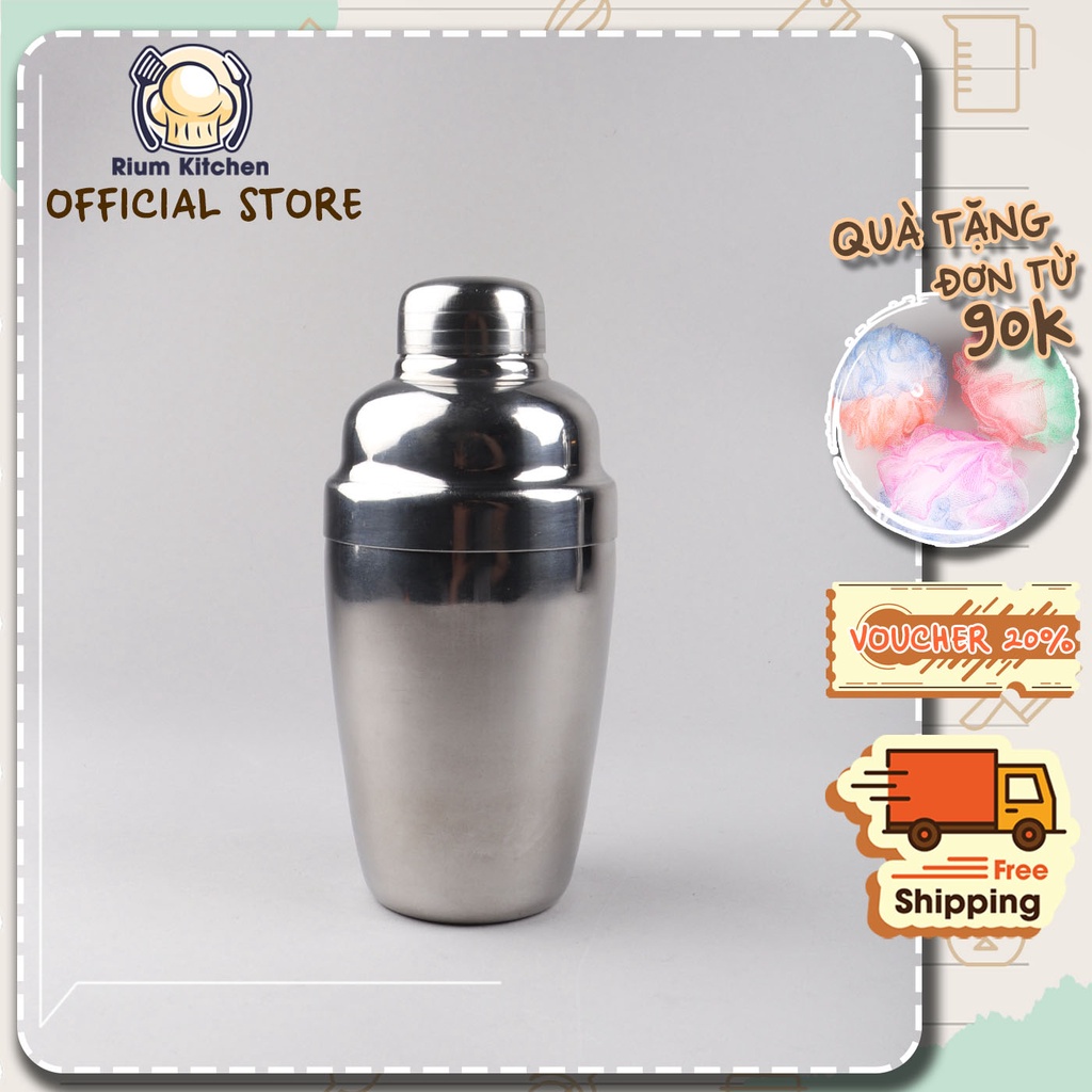 Bình lắc inox Bam House pha chế trà sữa và cocktail nhiều loại dung tích cao cấp BLI01 - Gia dụng bếp