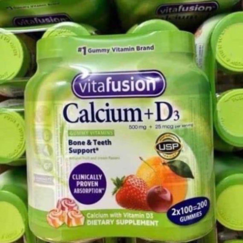 Kẹo dẻo bổ sung canxi Vitafusion Calcium 500mg + D3