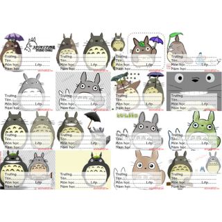 Nhãn vở anime Totoro 1 tờ 16 nhãn vở