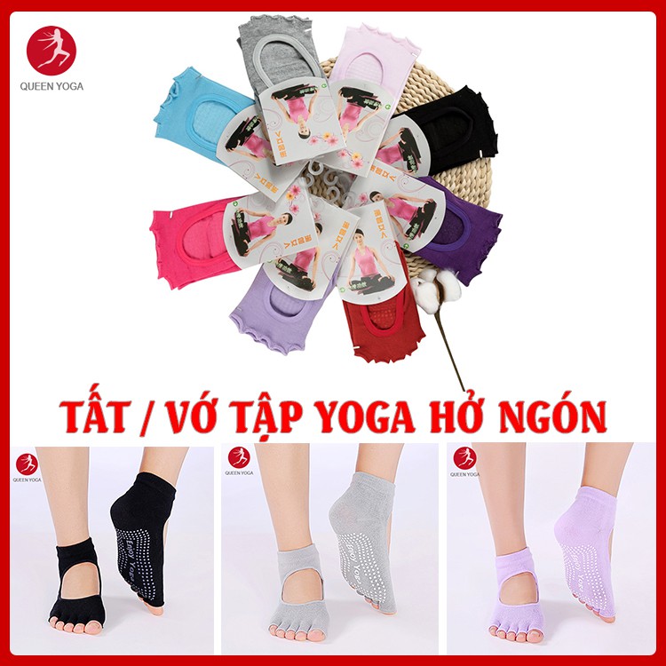 Vớ Tập Yoga Chống Trượt Cao Cấp Hở Ngón Queen Yoga QYTAT02