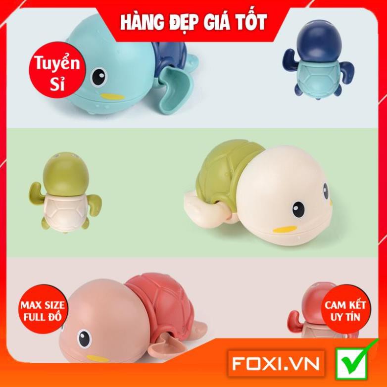 Rùa bơi trong nước ngộ nghĩnh cho bé Foxi-Đồ chơi nhà tắm-Có dây cót-Nhiều màu- Đáng yêu