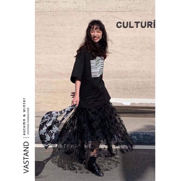 Áo thun tay lỡ vạch ngang TC12