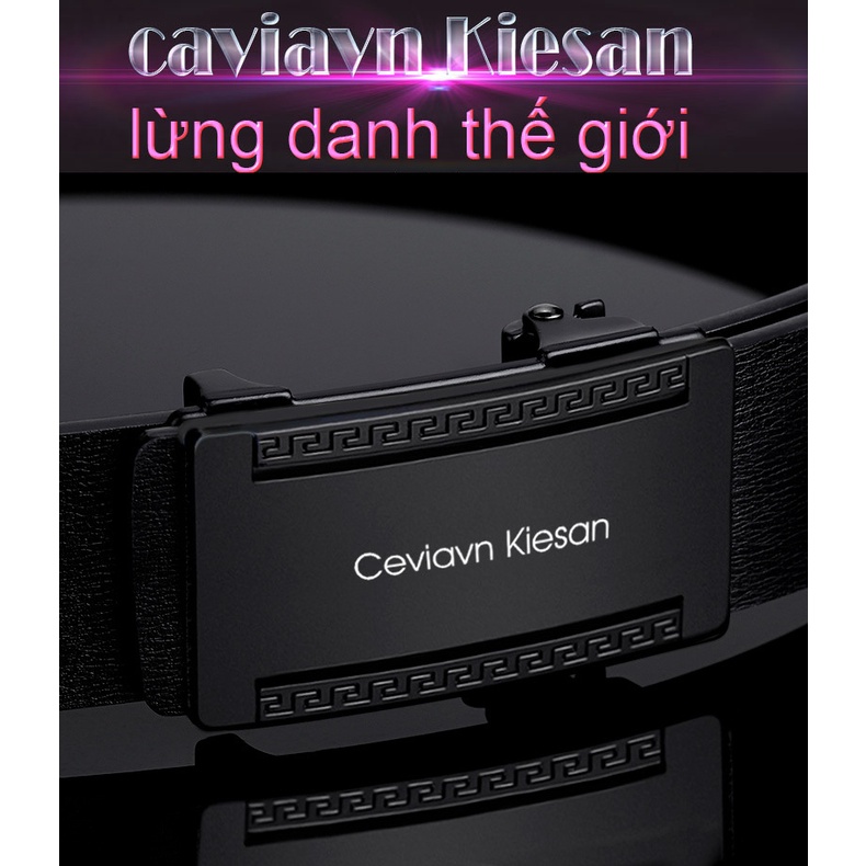 Thắt lưng nam da cao cấp, Dây nịt phong cách hàn quốc khóa tự động CIEVIAVN KIESAN 125cm x 3.3cm.